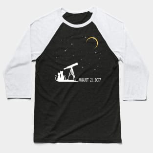 Solar Eclipse 2017 Cats Picnic Baseball T-Shirt